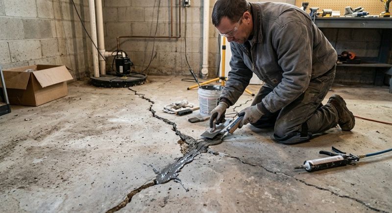 Cracked Basement Floor Repair in Rancho Cucamonga, CA