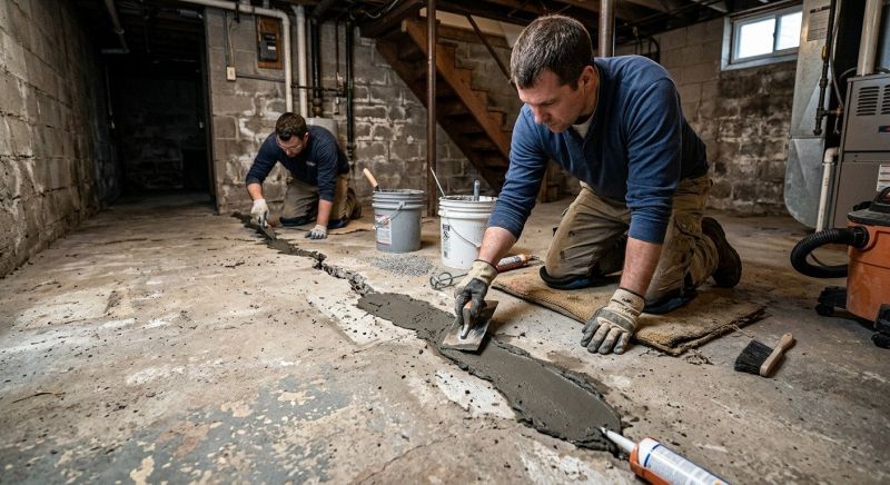 Cracked Basement Floor Repair in Rancho Cucamonga, CA